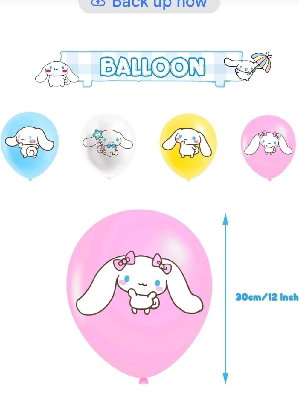 Sanrio Cinnamoroll Pastel Party Banner & Balloon Set - Pink Blue Yellow